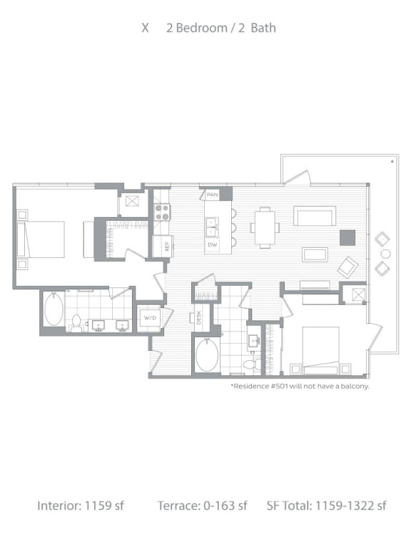 Studio, 1 & 2 Bedroom Apartments in Little Italy, San Diego Stanza